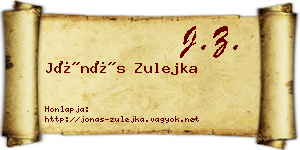 Jónás Zulejka névjegykártya